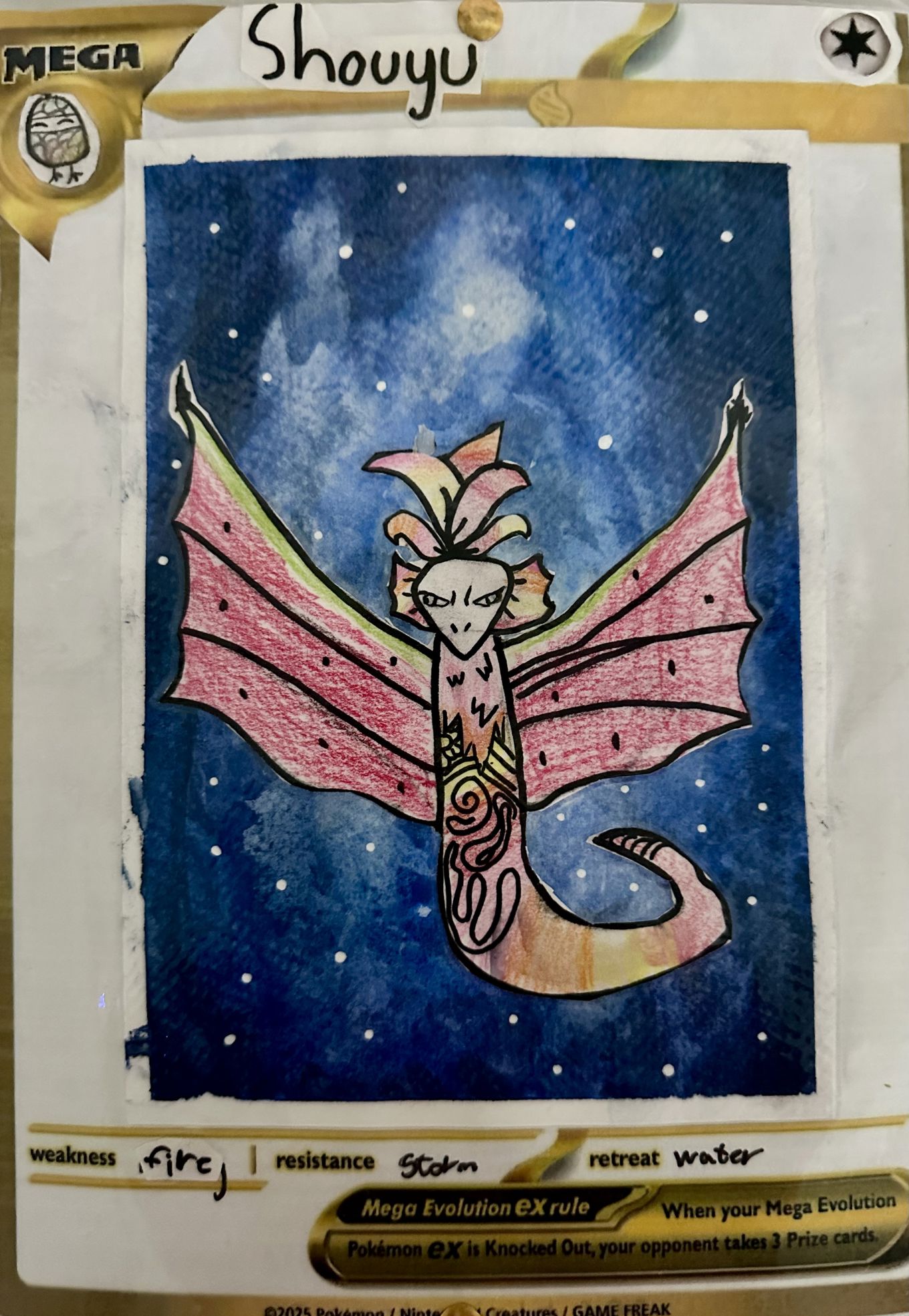 Et kort med en tegneseriefigur