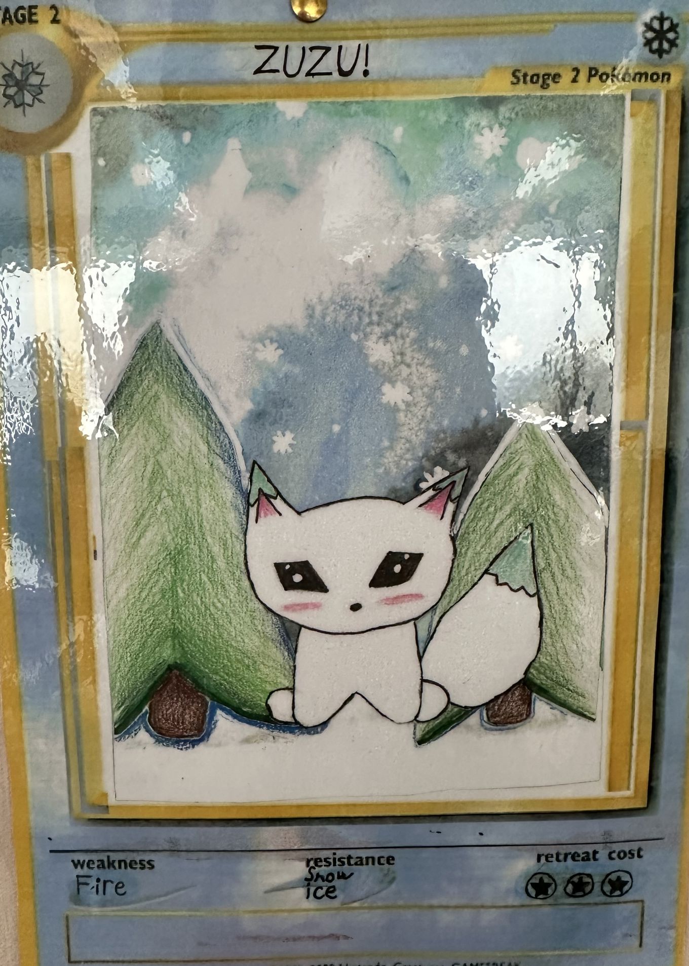 Et kort med en tegneseriebarn