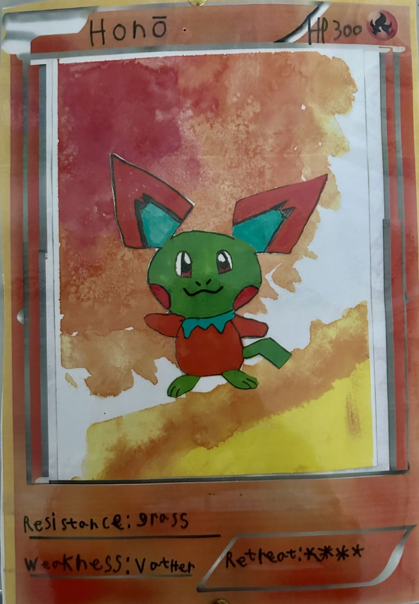 Et kort med en tegneseriefigur