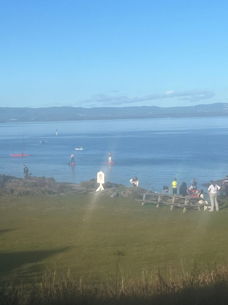 En gruppe mennesker på en strand En gruppe mennesker på en strand