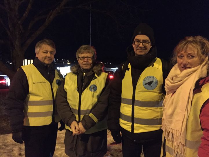 Natteravn-foreldrene Stig, Trond, Eirik og Trine ute på oppdrag.